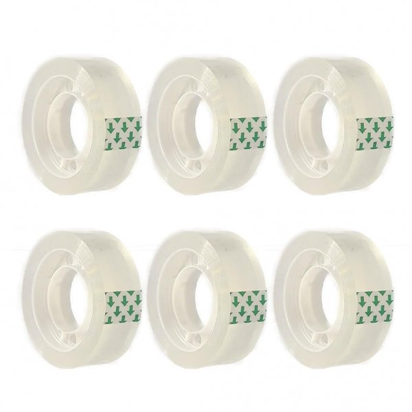 6 Rolls Transparent Tape Refills Rolls, Clear Tape, 3/4 x 1000 in, 1 in Core Gift Wrapping Tape for Office, Home, School