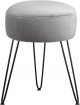 Vanity Stool, Gray Vanity Stools for Makeup Room, Round Ottoman Foot Stool, Velvet Footrest Vanity Chair for Bathroom Vanity, Bedroom, Living Room, Entryway, Offices