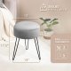 Vanity Stool, Gray Vanity Stools for Makeup Room, Round Ottoman Foot Stool, Velvet Footrest Vanity Chair for Bathroom Vanity, Bedroom, Living Room, Entryway, Offices